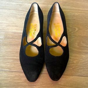 Salvatore Ferragamo Women’s Heels - Size 9B, Black Suede, 2 inch heels.